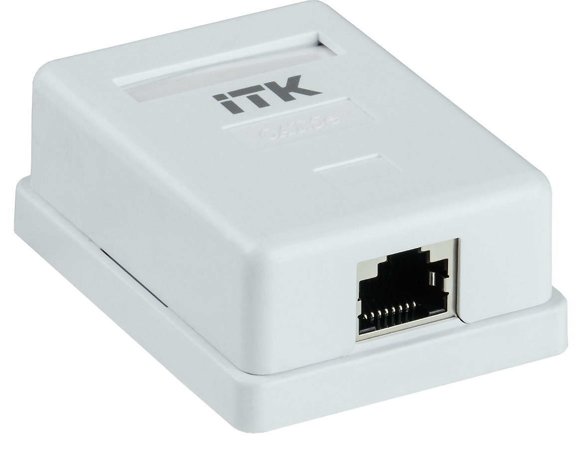 IEK ITK Настенная информационная розетка RJ45 категория 5E FTP 1-порт