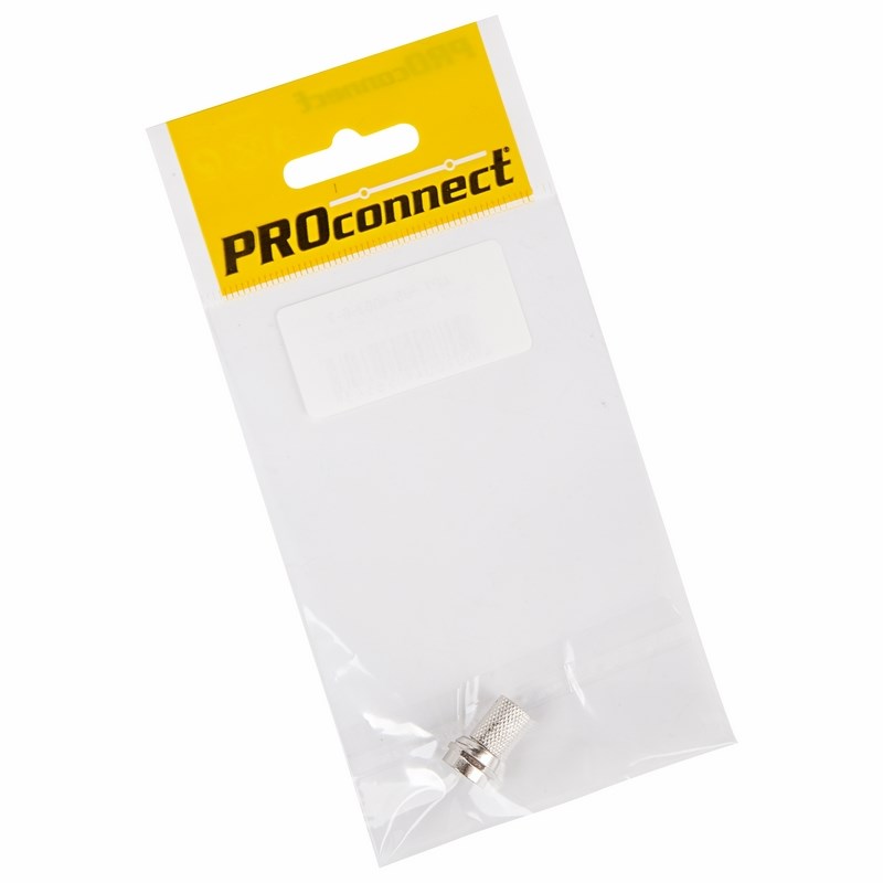 PROconnect Разъем антенный на кабель, штекер F для кабеля RG-6, (1шт.) (пакет)