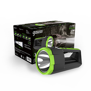 Gauss Фонарь прожекторный модель GFL702 17W 900lm Li-ion 10000mAh диммируемый LED 1/12