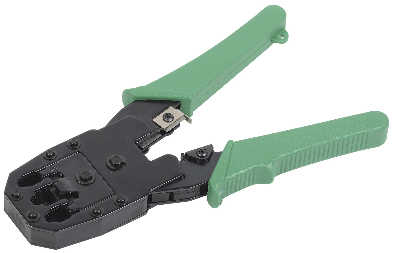 IEK ITK Инструмент обжим. для RJ45 RJ12 RJ11 ручка ПВХ зеленый