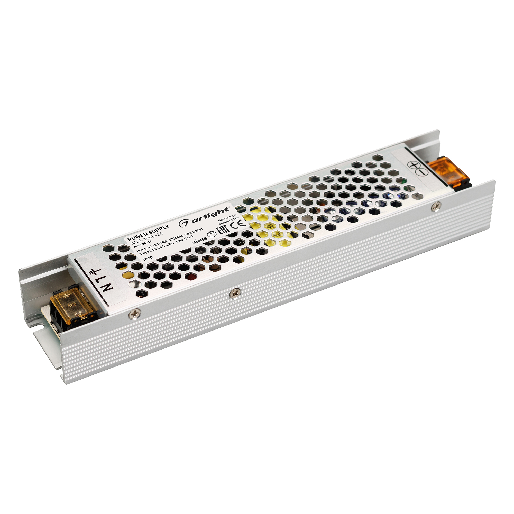 Arlight Блок питания ARS-100L-24 (24V, 4.2A, 100W) (IP20 Сетка, 2 года)