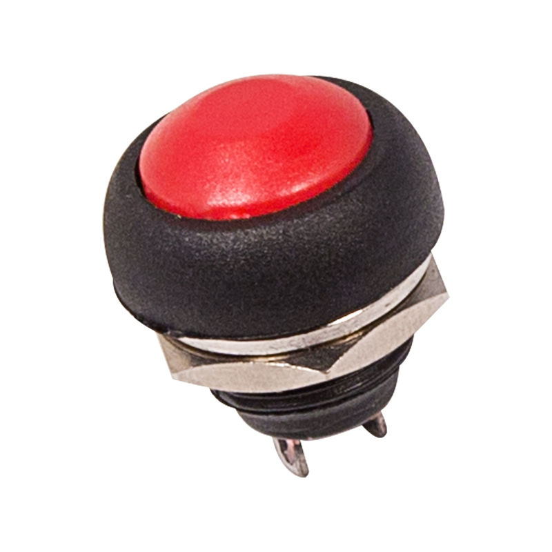 Выключатель-кнопка 250V 1А (2с) (ON)-OFF Б/Фикс красная Micro Rexant