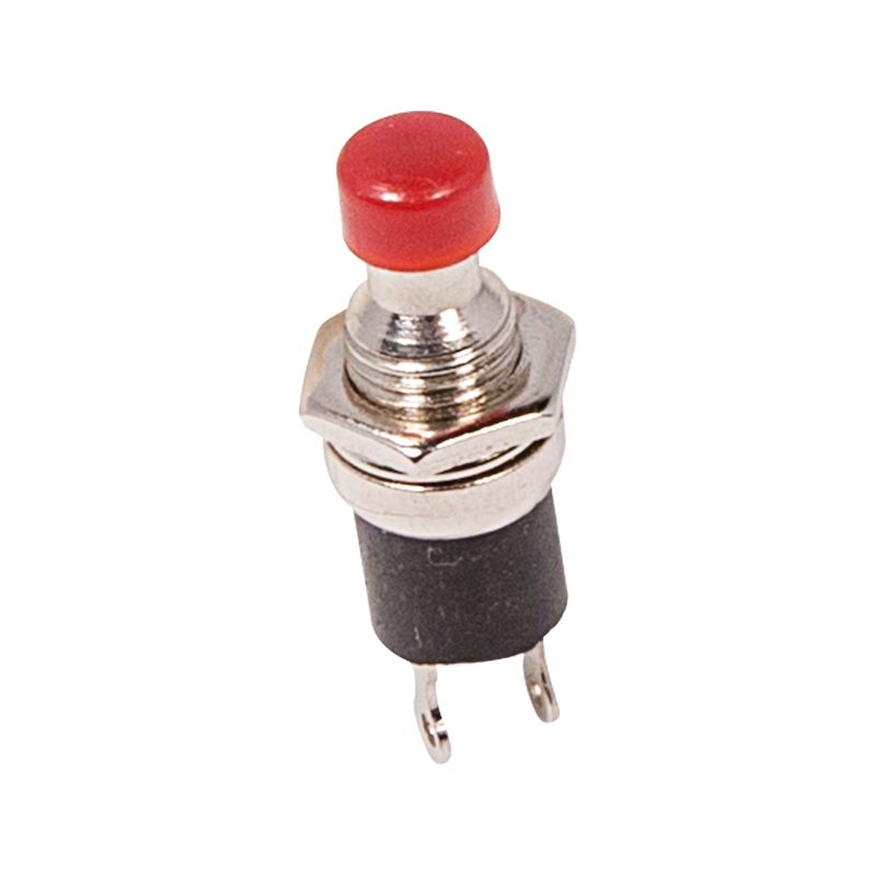 Выключатель-кнопка металл 220V 2А (2с) (ON)-OFF Ø7.2 красная Micro Rexant