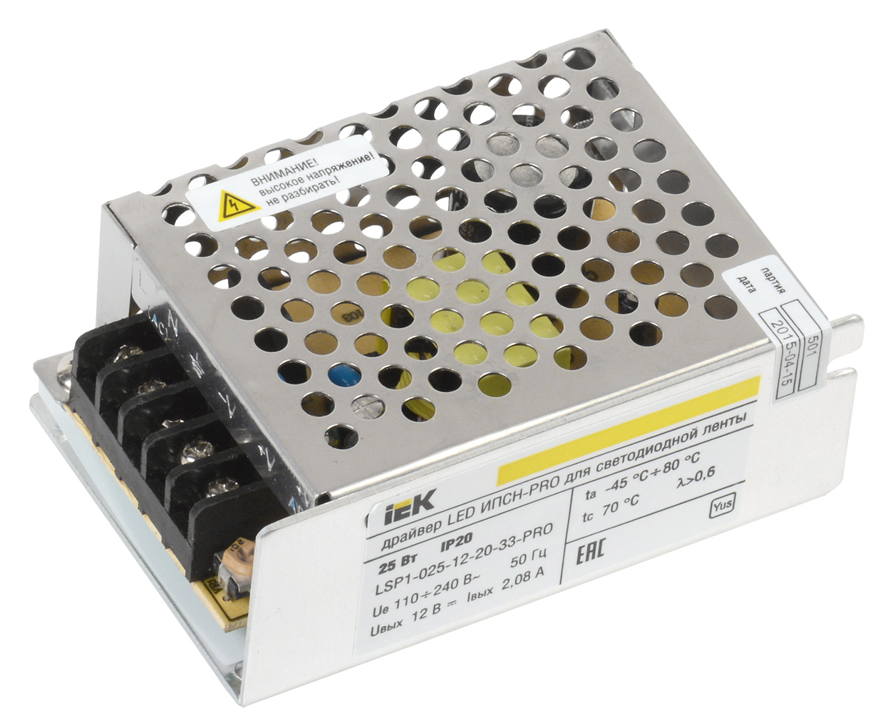 IEK Драйвер LED ИПСН-PRO 25Вт 12 В блок - клеммы IP20