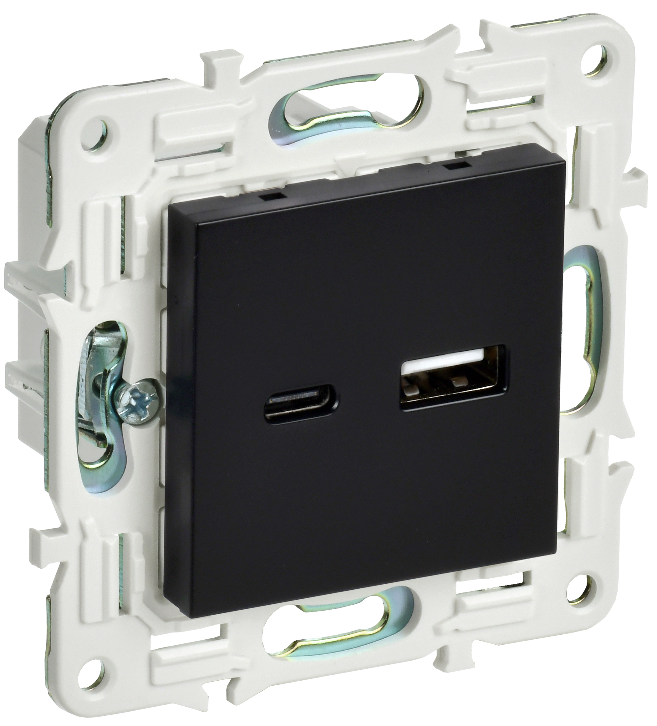 IEK SKANDY Черный Розетка USB A+C 18Вт SK-R13Bl