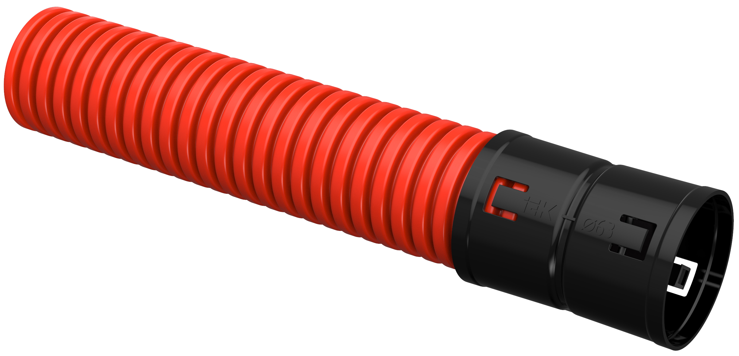 Труба гофрированная двустенная ПНД IEK ELASTA d=63мм красная (50м)
