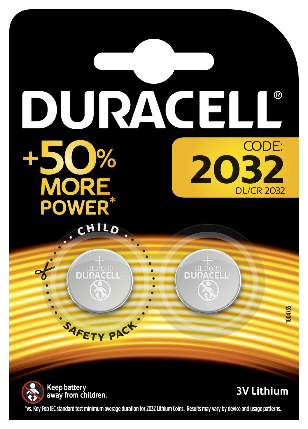 Duracell 5006231 Литиевые батарейки для электронных устройств CR2032-2BL