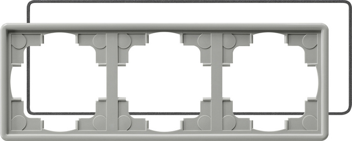 Gira S-Color Серый Рамка 3-ая с уплотнительной вставкой