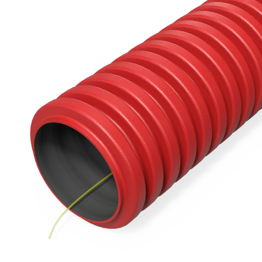 Труба гофрированная двустенная ПНД гибкая Промрукав тип 450 (SN34) с/з красная d32 мм (100м/уп)