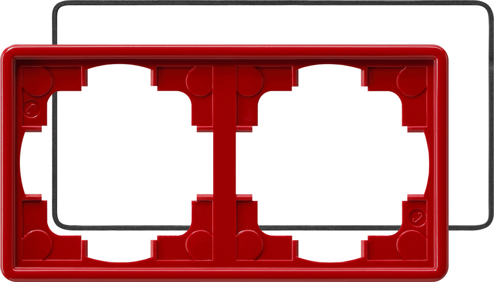 Gira S-Color Красный Рамка 2-ая с уплотнительной вставкой