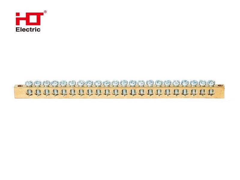 Шина PEN "земля-ноль" 6х9мм 22/2 (22групп/креп по краям) HLT
