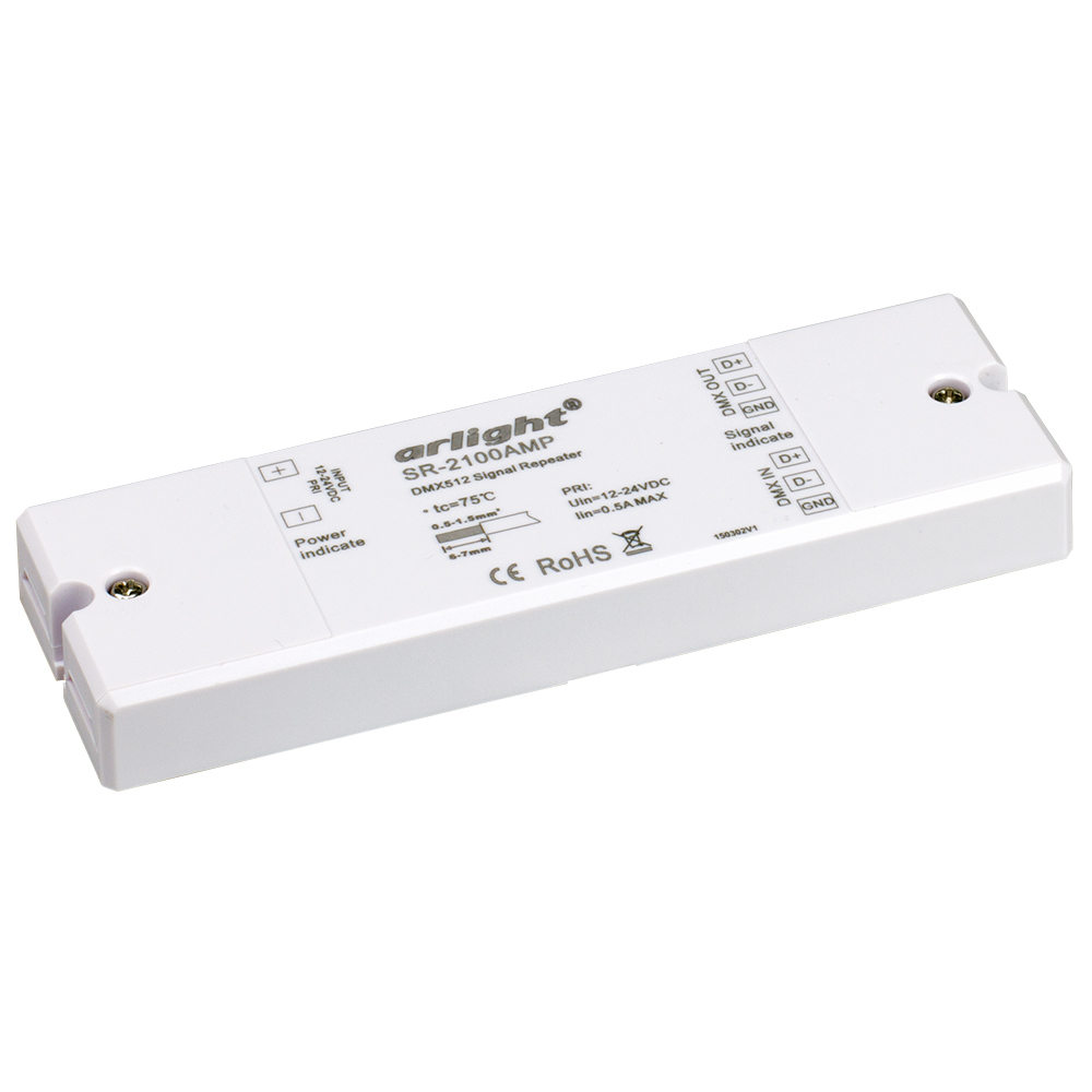 Arlight Усилитель DMX-сигнала SR-2100AMP (12-24V, 1CH) (IP20 Пластик, 3 года)