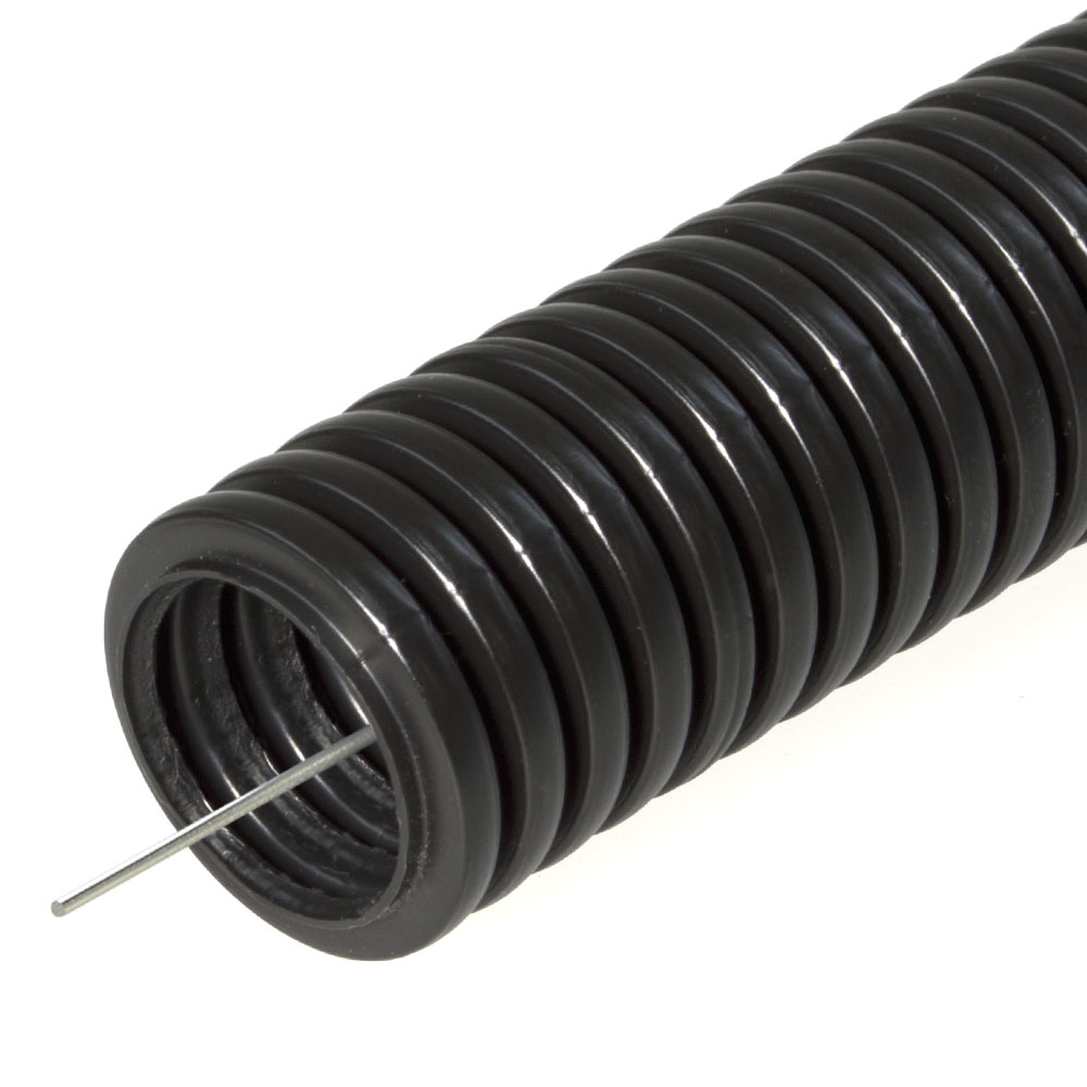 Труба гофрированная ПНД Строитель d 16 мм безгалогенная (HF) черная с/з (100м/5500м уп/пал)