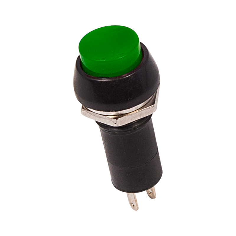 Выключатель-кнопка 250V 1А (2с) ON-OFF зеленая Rexant