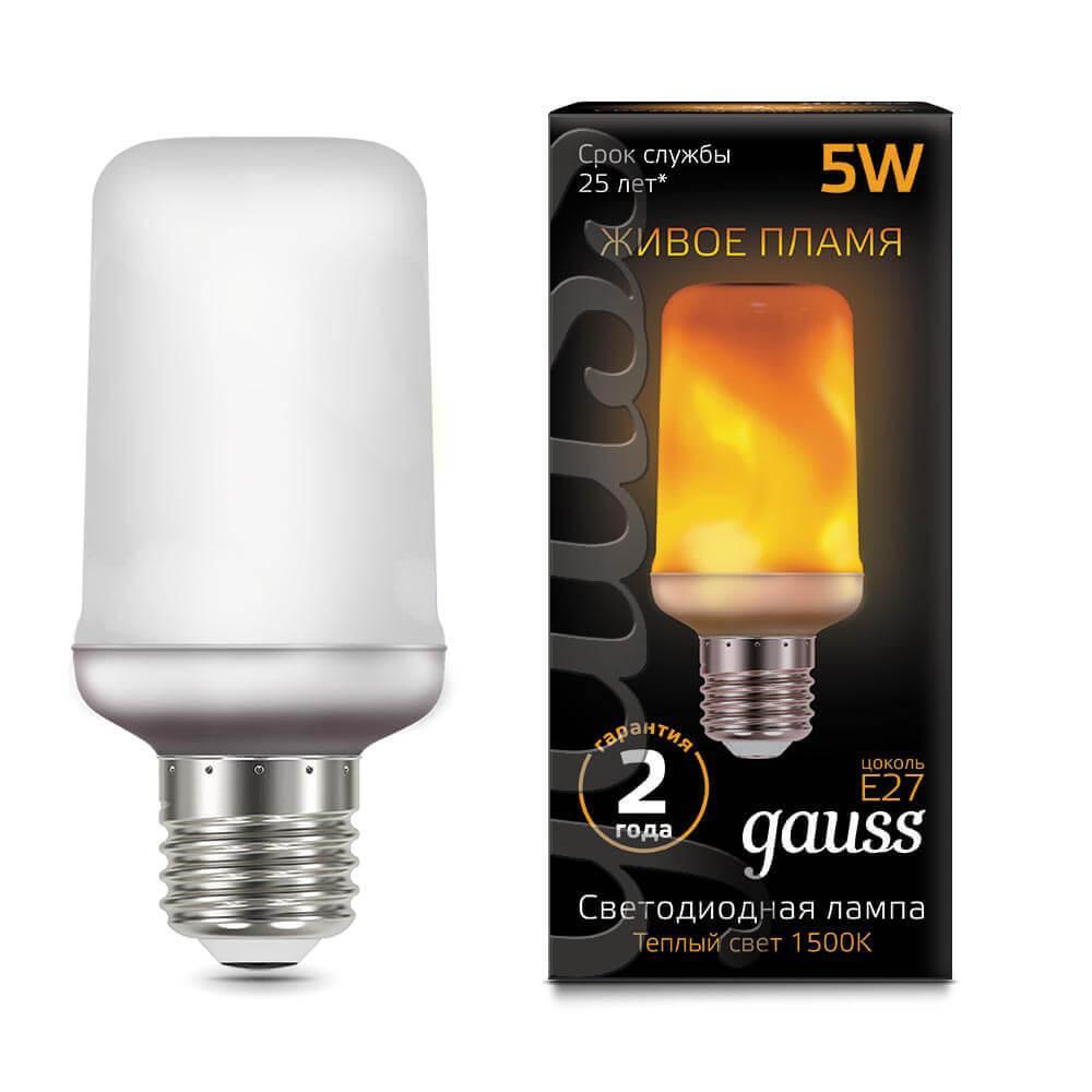 Gauss Лампа T65 5W 20-80lm 1500K E27 Flame LED