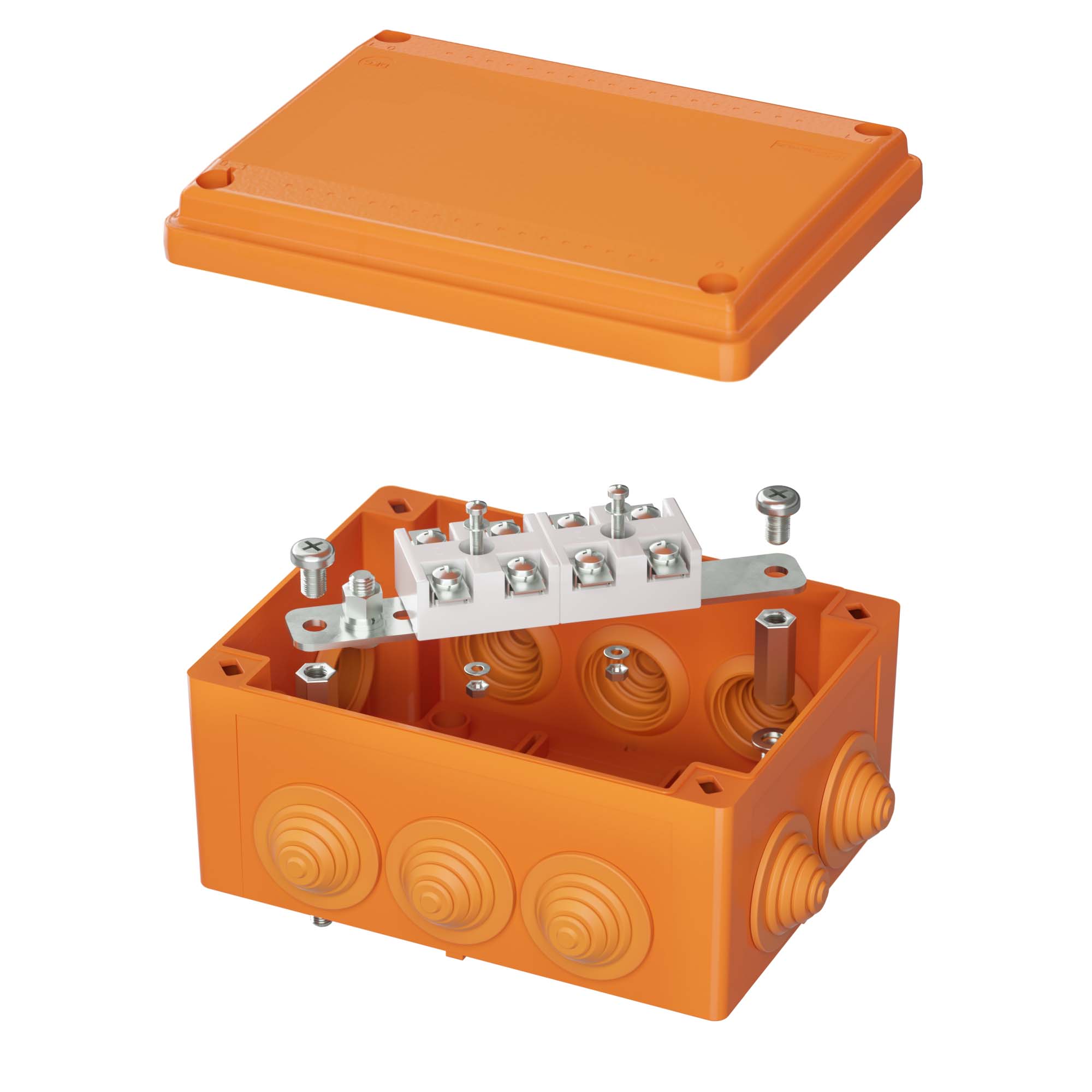DKC Коробка пластиковая FS с кабельными вводами и клеммниками IP55, 150х110х70 мм, 4р, 450V, 20A, 10 мм.кв, нерж.контакт
