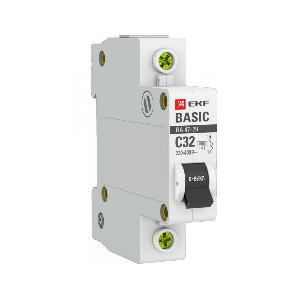 EKF Basic ВА 47-29 Автоматический выключатель  (С) 1P  32А 4,5кА