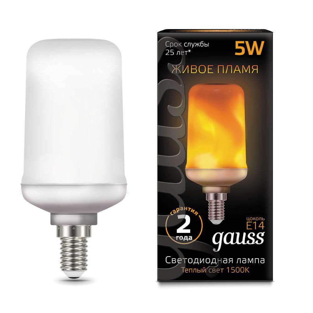 Gauss Лампа T65 5W 20-80lm 1500K E14 Flame LED