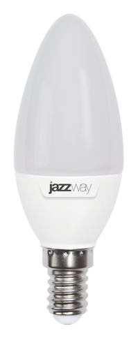 Jazzway Лампа светодиодная (LED) «свеча» d38мм E14 220° 7Вт 220-240В матовая тепло-белая желтая 3000К