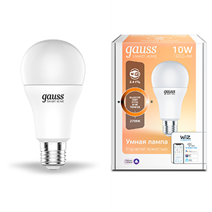 Gauss Лампа Smart Home A60 10W 1055lm 2700К E27 диммируемая LED