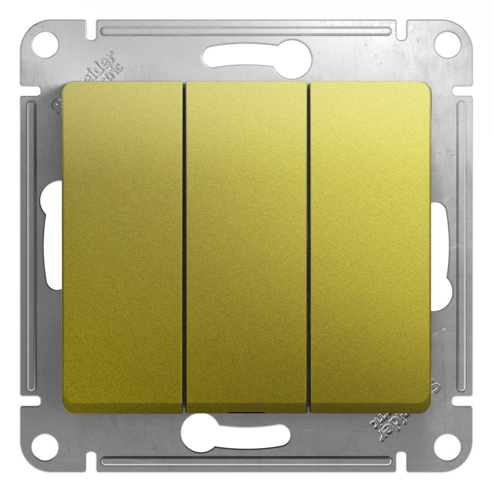SE Glossa 3-клавишный Выключатель, сх.1+1+1, 10AX, механизм, фисташковый