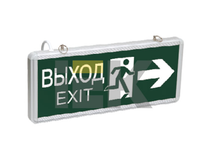 IEK Светильник аварийный на светодиодах, ССА1003 1,5ч., 3Вт, двустор., ВЫХОД-EXIT стрелка/фигура