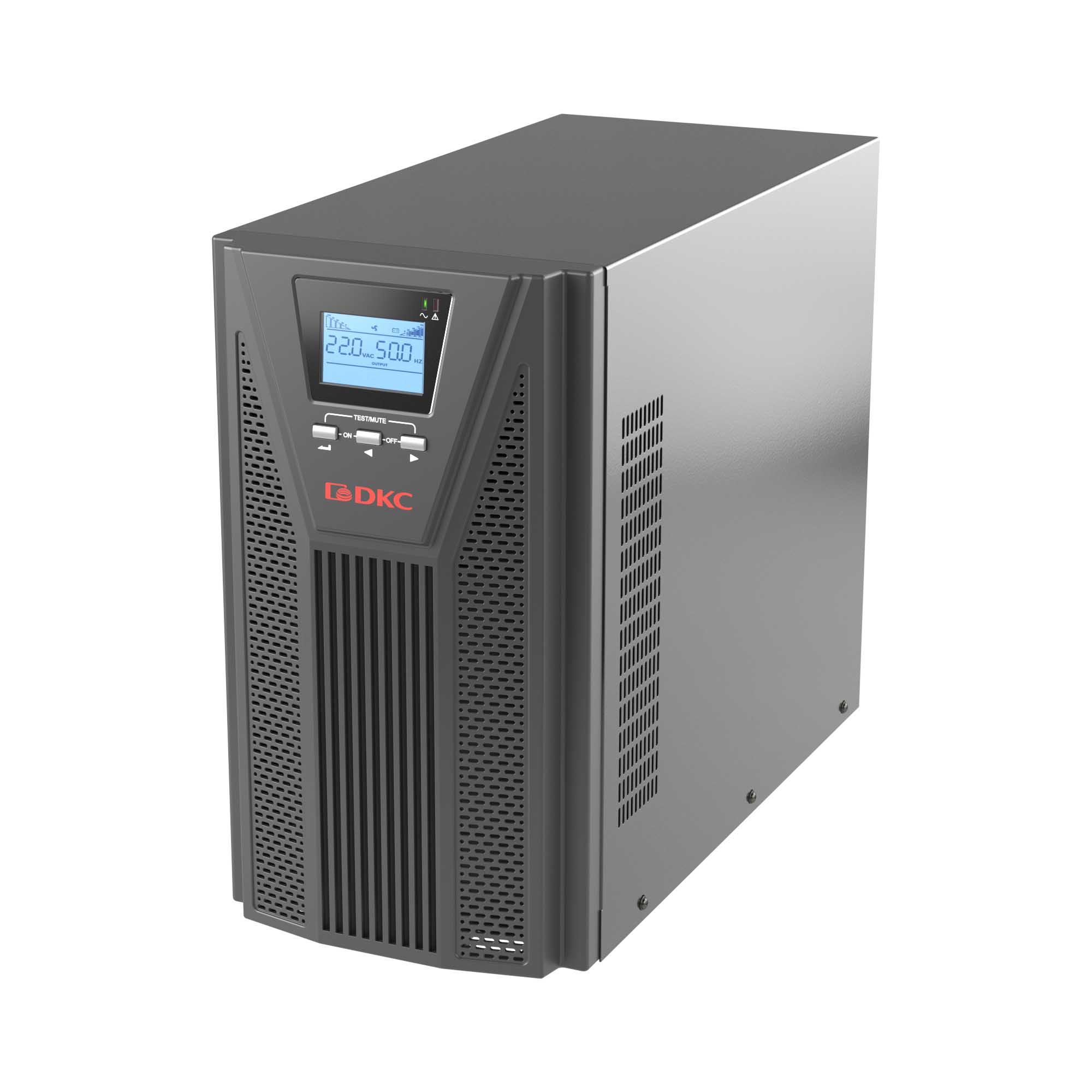 Онлайн ИБП ДКС серии Small Tower, 3000 ВА/2700 Вт, 1/1, 4xSchuko, EPO, USB, RS-232, RJ45, без АКБ, 7 Ач