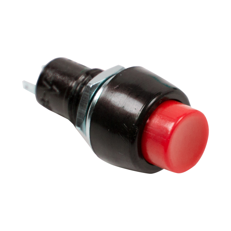 Выключатель-кнопка 250V 1А (2с) (ON)-OFF Б/Фикс красная Micro Rexant
