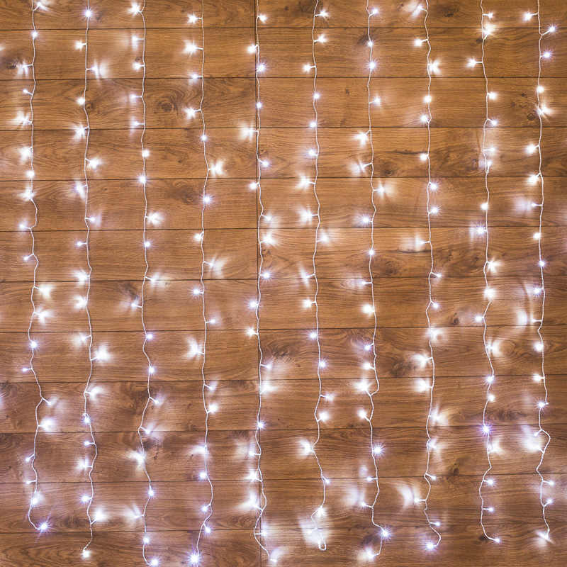 NEON-NIGHT Гирлянда «Светодиодный дождь» 2х3 м, свечение с динамикой, прозрачный провод, 230 В, цвет белый
