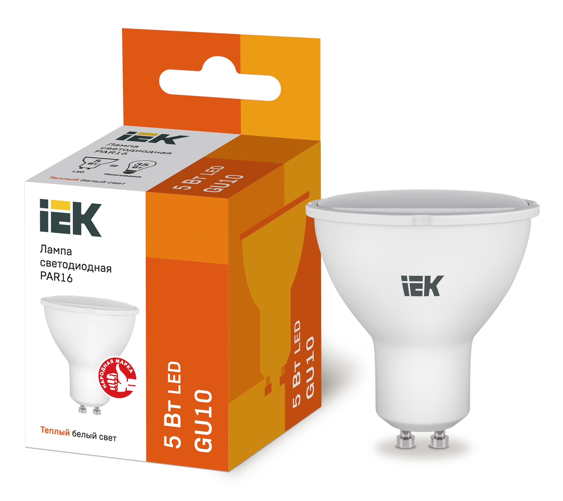 IEK Лампа светодиодная ECO PAR16 софит 5Вт 230В 3000К GU10
