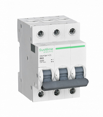 Systeme Electric City9 Set Автоматический выключатель (АВ) B 63А 3P 4.5kA 400В