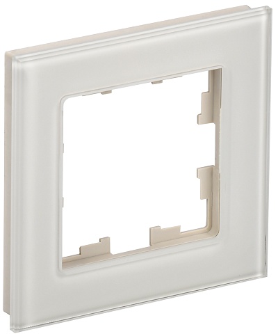IEK BRITE DECOR  Ванильный глянец стекло Рамка 1-м РУ-1-2-БрВа