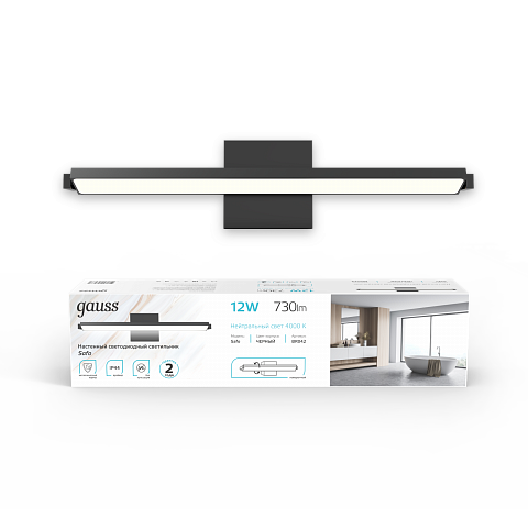 Gauss Настенный светодиодный светильник Safo BR042 12W 730lm 200-240V 400mm LED 1/20