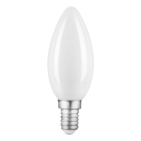 Gauss Лампа Filament Свеча 9W 610lm 4100К Е14 milky диммируемая LED