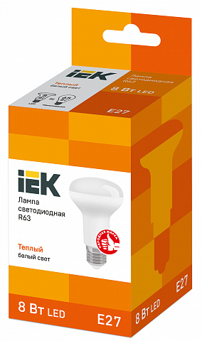 IEK Лампа светодиодная ECO R63 рефлектор 8Вт 230В 3000К E27
