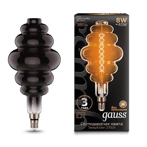 Gauss Лампа Filament Honeycomb 8W 380lm 2700К Е27 gray flexible LED