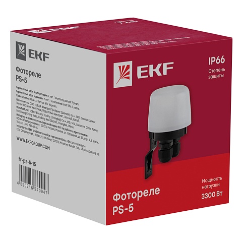 EKF PROxima Фотореле PS-5 15А 3300Вт IP66