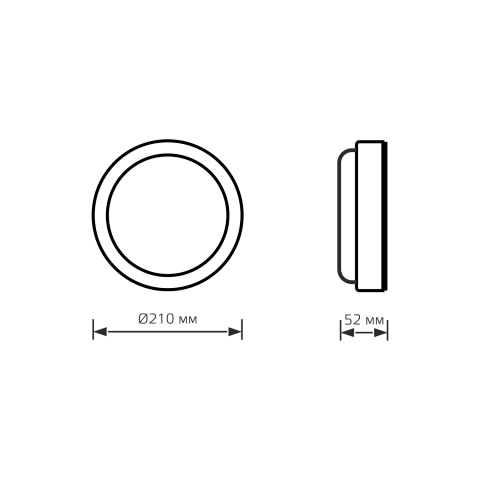 Gauss Светильник ЖКХ Elementary круг 24W 1980lm 6500K 160-260V IP65 D210*52мм белый LED