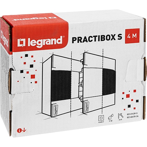 Legrand Practibox S Пластиковый щиток Встраиваемый 1X4 Белая дверь