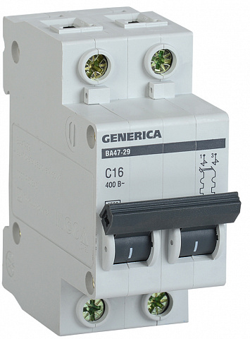 IEK GENERICA Автоматический выключатель ВА47-29 2Р 20А 4,5кА (С)