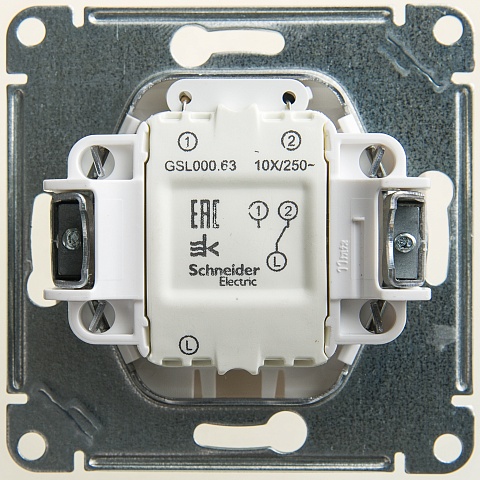 SE Glossa 1-клавишный Переключатель с подсветкойкой, сх.6а, 10АХ, механизам, перламутр