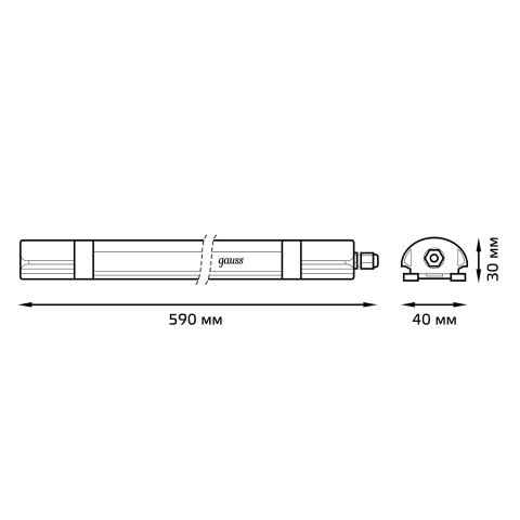 Gauss Светильник линейный ULTRACOMPACT 18W 1720lm 6500K 185-265V IP65 590*40*30мм LED