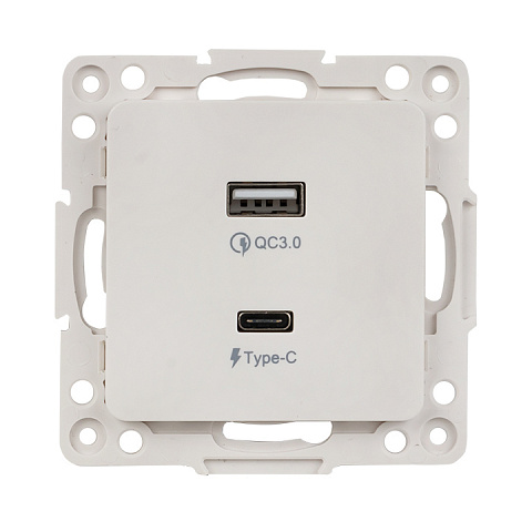 EKF PROxima Стокгольм Белый Розетка с 2 USB type A+C