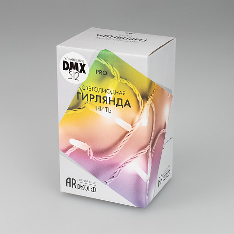 Arlight Светодиодная гирлянда ARD-STRING-PRO-10000-WHITE-95LED-MILK-LIVE RGBW-DMX (24V, 10W) (Ardecoled, IP65)