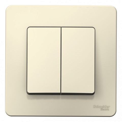 SE Blanca С/У 2-клавишный Выключатель (сх.5), 10А, 250В, молочный