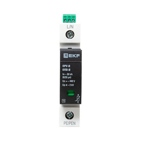 EKF PROxima Ограничитель импульсных напряжений ОПВ-B/1P In 30кА 400В с сигн.