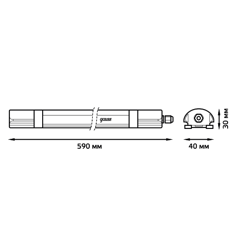 Gauss Светильник линейный ULTRACOMPACT 18W 1720lm 6500K 185-265V IP65 590*40*30мм LED