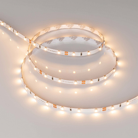 Arlight Светодиодная лента RT-A60-5mm 12V Warm3000 (4.8 W/m, IP20, 2835, 5m) (узкая)