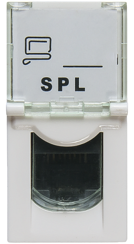 SPL Розетка RJ 45 Mosaic категория 5е UTP 1 модуль белая (076551 - SPL - 200006)