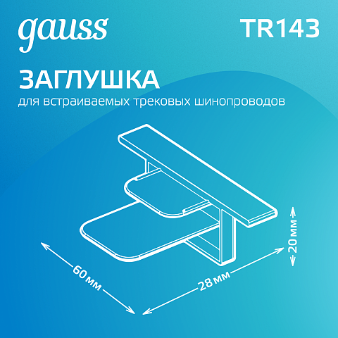 Gauss Заглушка для встраиваемого трекового шинопровода черный